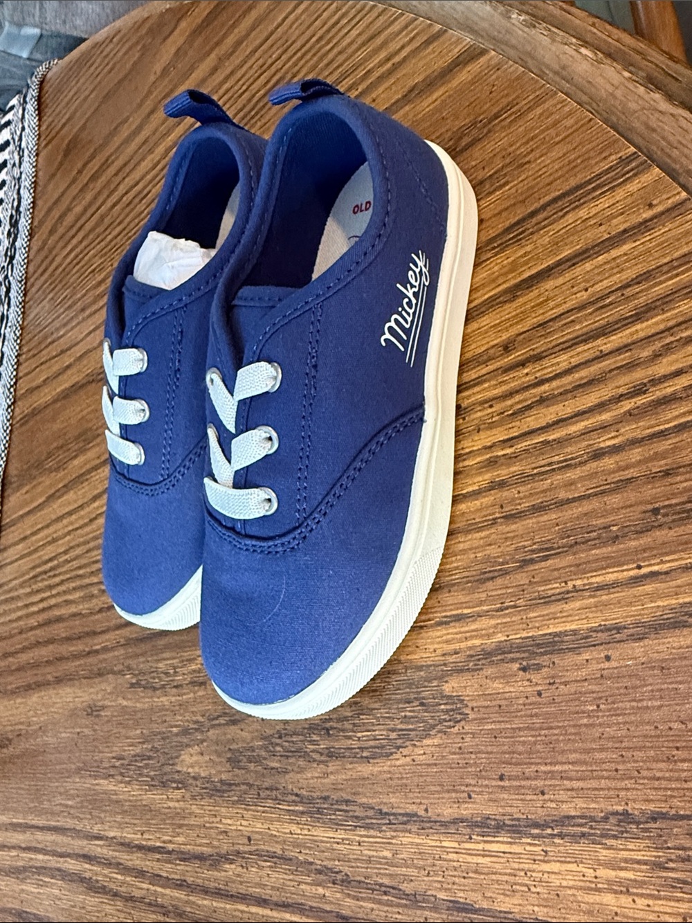 Old Navy Navy and White Mickey Canvas Sneakers for Kids